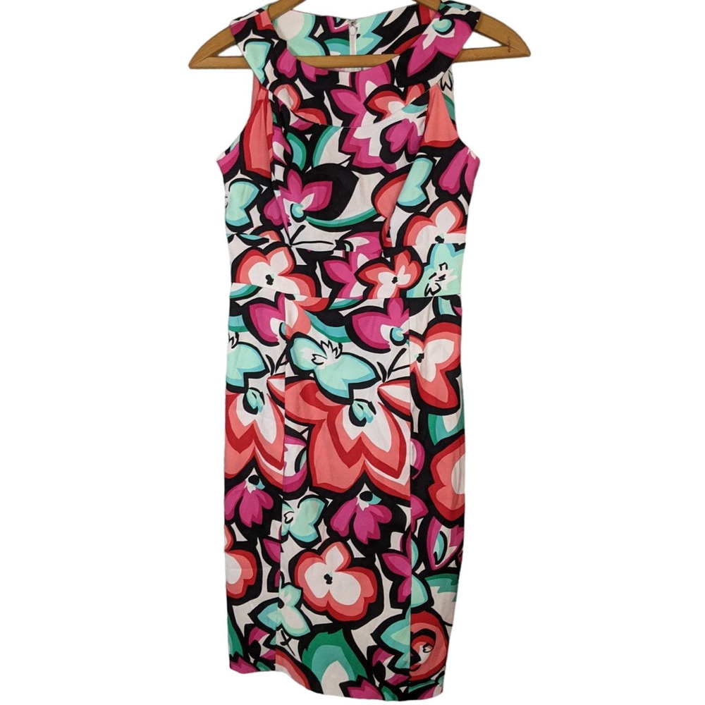 Sangria Halter Dress Loud Colors Sleeveless Size 4 Dress Garden Party Cruise